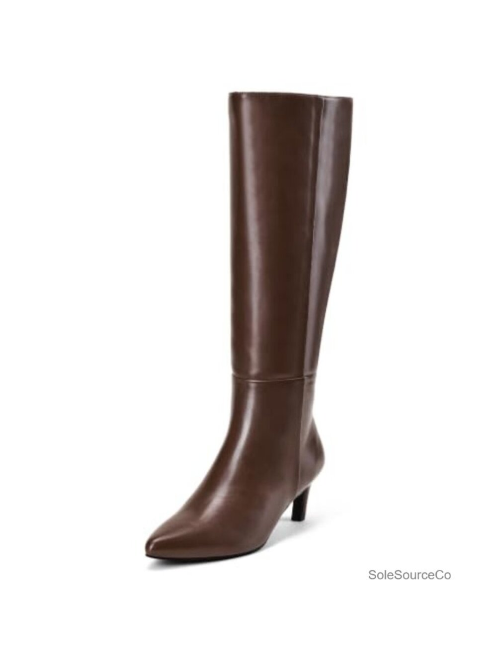 Women's Knee High Boots Pointed Toe Kitten Heel Side Zip Tall Fashion Boots